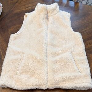 Women's Cream Fleece Vest